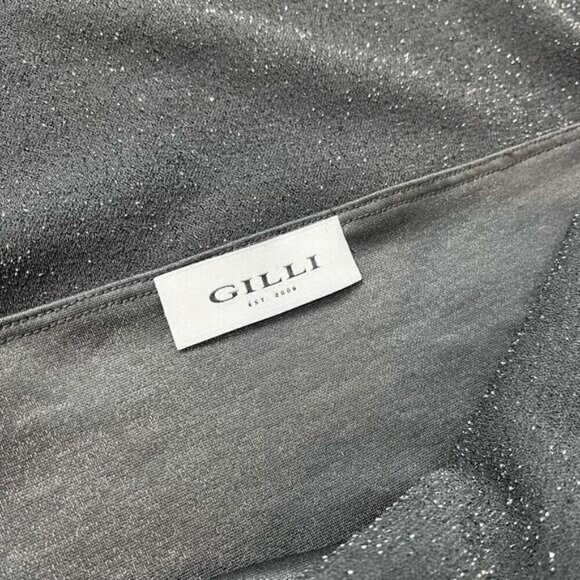 Gilli Women's Metallic Off-Shoulder Stretch Body Suit Black Silver Medium USA - Picture 7 of 11